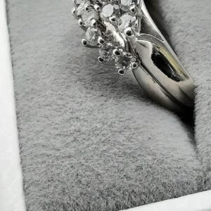 Two Piece Diamond Bridal Set - Fitted Engagement Ring and Matching Band 14K White Gold