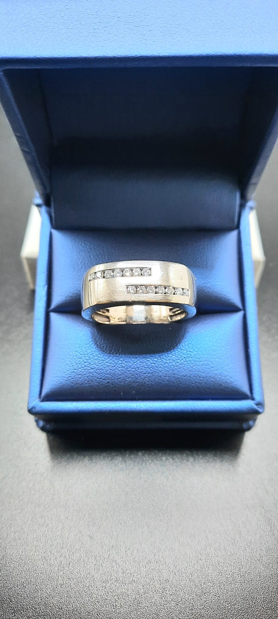 Modern Geometric Channel-Set Diamond Band Ring - Image 5