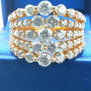Five-Row Graduated Diamond Cluster Anniversary Ring