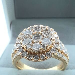 Michael Hill Round Diamond Cluster Halo Ring - Multi Row Side Diamonds