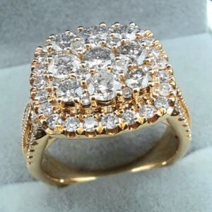 Michael Hill Square Halo Diamond Cluster Ring - Multi Row Side Diamonds