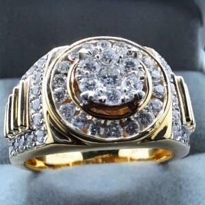 Rolex/Presidential Diamond Cluster Ring - Multi Row Side Diamonds