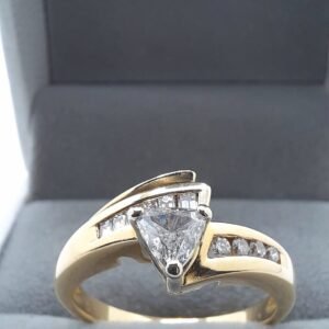 Trillion Cut Vintage Style Diamond Bypass Engagement Ring
