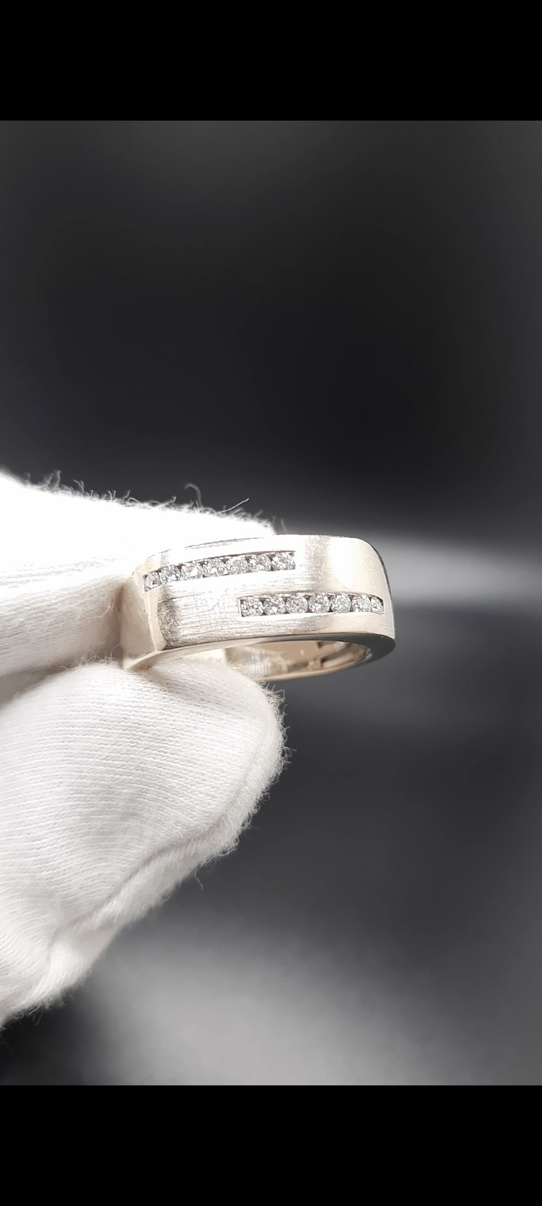 Modern Geometric Channel-Set Diamond Band Ring - Image 2