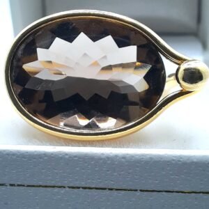 14K Gold Smoky Quartz Ring - Vivianna Torun Bülow-Hübe/ George Jenson Savannah Inspired Design